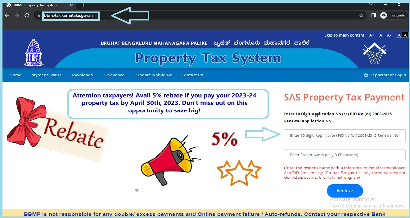 BBMP Property Tax Online Payment 202324