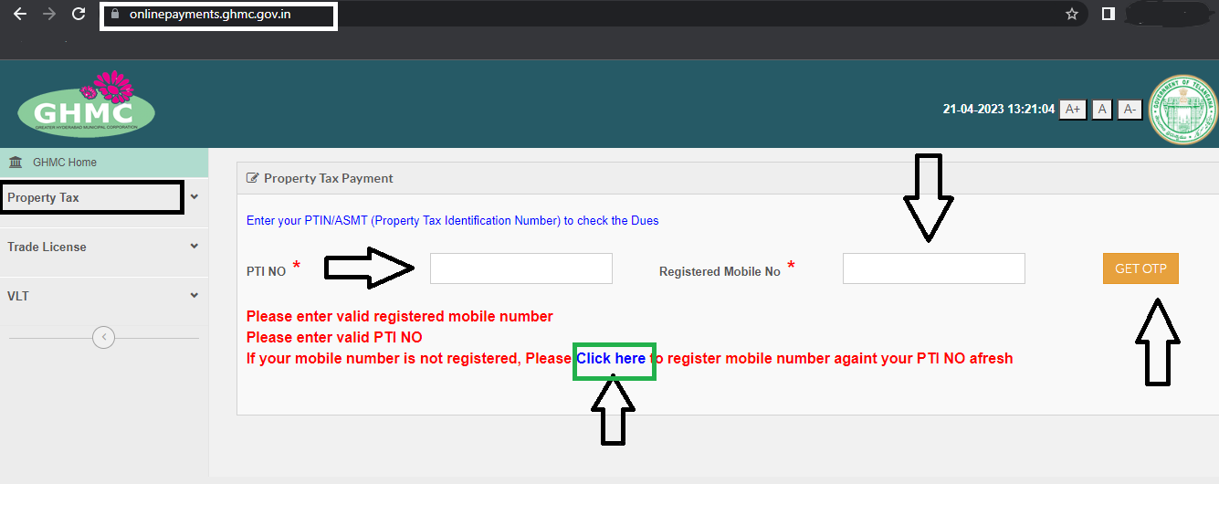 Official Web Portal for Property Tax Payment