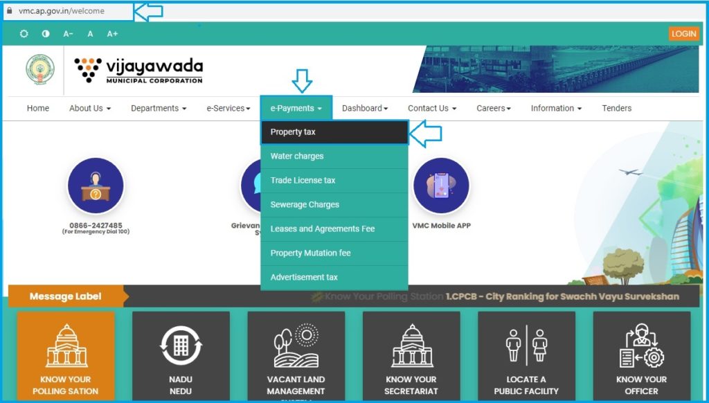 Vijayawada Municipal Tax property Payment Online